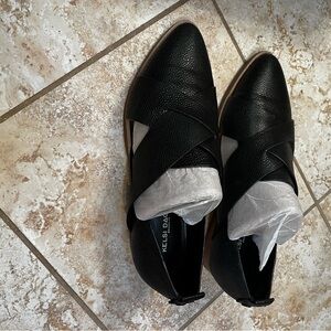 Kelsi Dagger Brooklyn Black Size 8 Crisscross Textured Social Loafer—New in Box